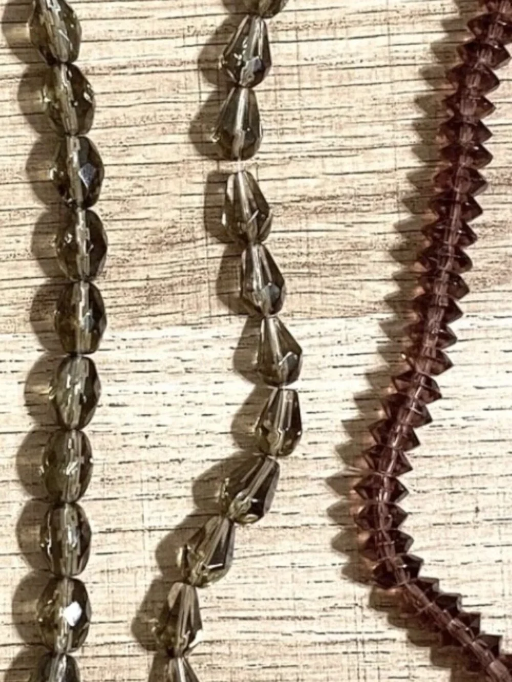 Bead Gallery Faceted Glass Beads Fire Polished Gray Purple Oval Drop Faceted Lot